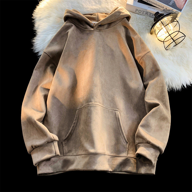 Damen gemütlicher Kapuzenpullover im modernen Velourslook R&B