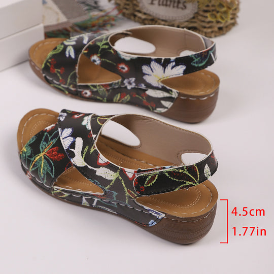 Damen modische Slingback-Sandalen mit stylishem Krokodil-Design und komfortablem Fußbett R&B
