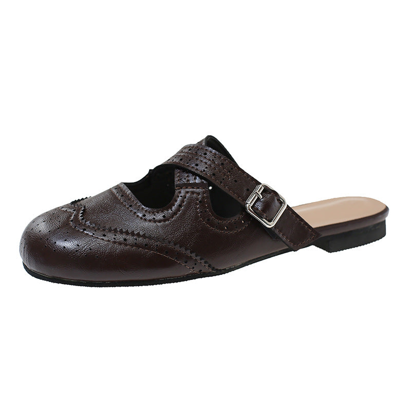 Damen Modische Hausschuhe mit eleganten Schnallen und luftiger Perforation R&B