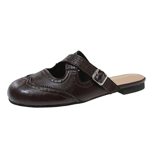 Damen Modische Hausschuhe mit eleganten Schnallen und luftiger Perforation R&B