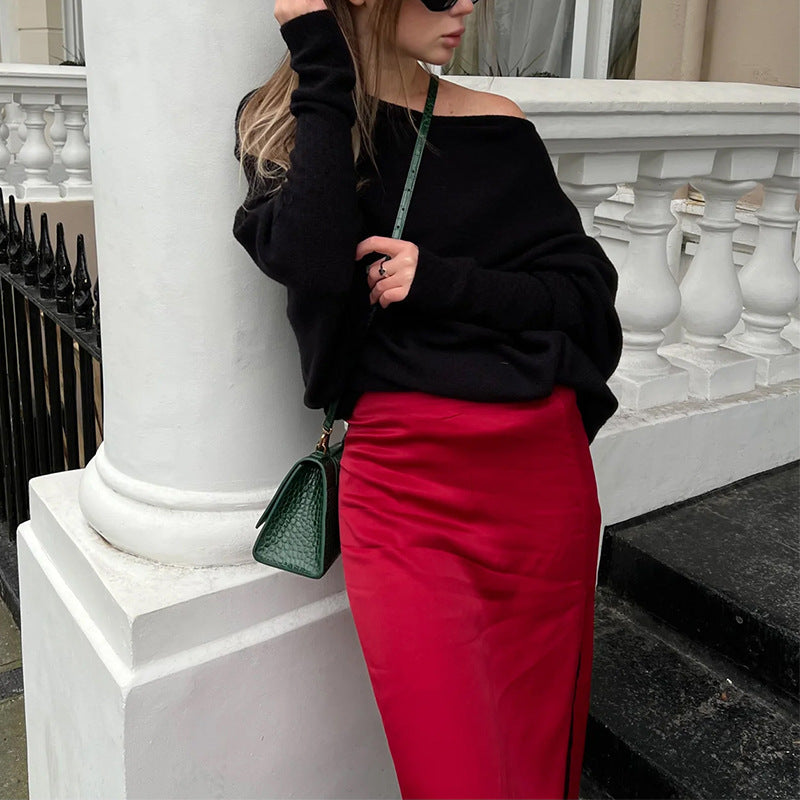 Damen Oversized Pullover mit weitem Schnitt und eleganten Details R&B