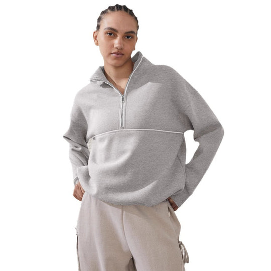 Damen Sportpullover mit hohem Kragen und Reißverschluss R&B
