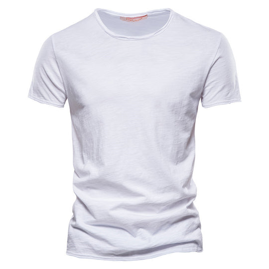 Herren nan leichtes Baumwollshirt mit Rundhalsausschnitt und schlanker Passform R&B