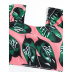 Damen Hochgeschnittener Bikini mit modischem Streifenmuster und floralem Unterteil R&B