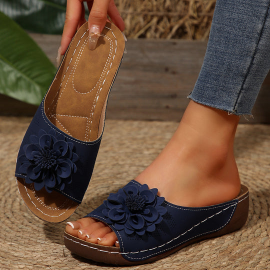 Damen bequeme Sandalen mit floralem Dekor und atmungsaktiver Lochstruktur R&B