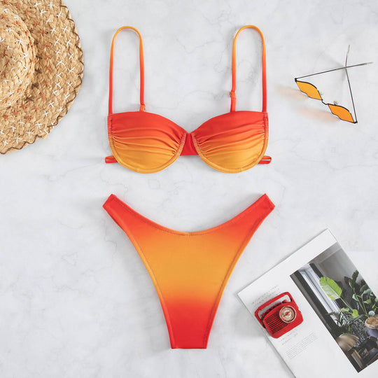 Damen Push-Up Bikini mit innovativem Farbverlauf R&B