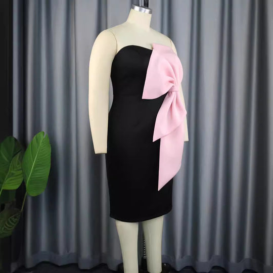 Damen Elegantes Abendkleid mit großem Schleifenakzent R&B