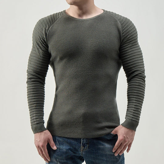 Herren Strickpullover mit strukturiertem Raglanärmel und modernem Schnitt R&B