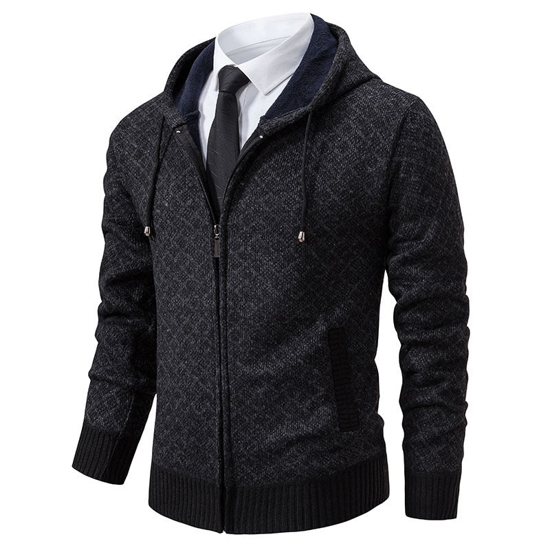 Herren stylische Jacke mit modernem Wabenmuster und Kapuze R&B