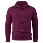 Herren Strickpullover mit hohem Kragen und Knopfverschluss R&B