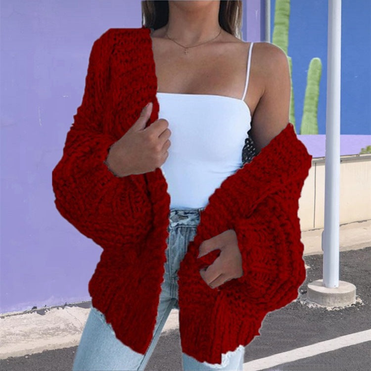 Damen Grobstrickjacke mit lässigem Schnitt und tiefen Taschen R&B