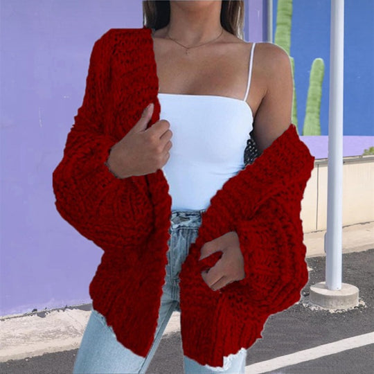 Damen Grobstrickjacke mit lässigem Schnitt und tiefen Taschen R&B