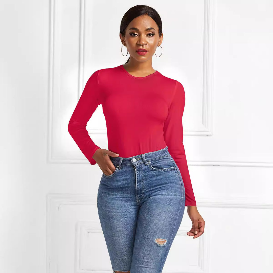 Damen Eleganter Langarmbody mit hohem Beinausschnitt R&B