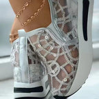 Damen Sneakers mit modischem Netzdesign und glitzernden Akzenten R&B