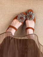 Damen elegante Ballerinas mit glitzerndem Applikationsdesign R&B