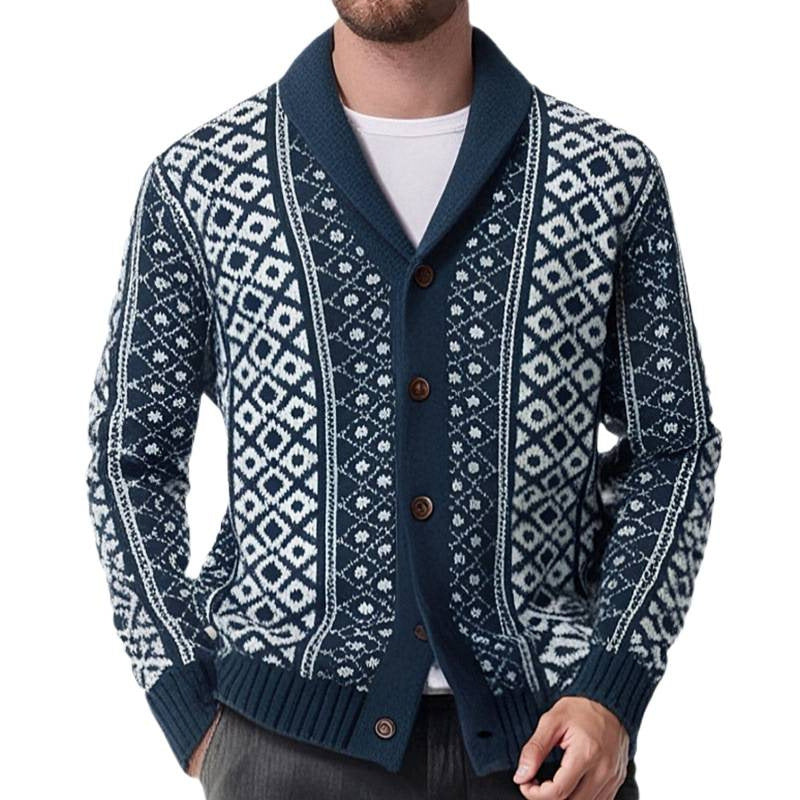 Herren Strickjacke mit traditionellem nordischem Muster R&B