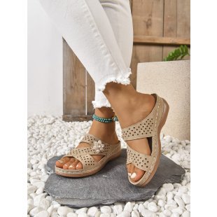 Damen modische Sandalen mit dekorativen Perlen und atmungsaktivem Obermaterial R&B