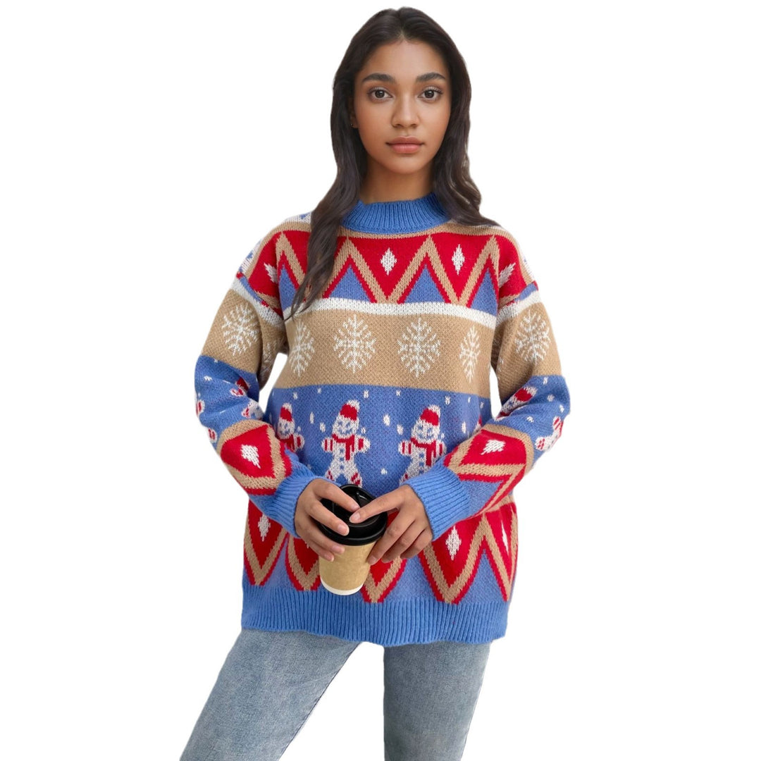 Damen Pullover mit festlichem Weihnachtsmotiv und lässigem Schnitt R&B