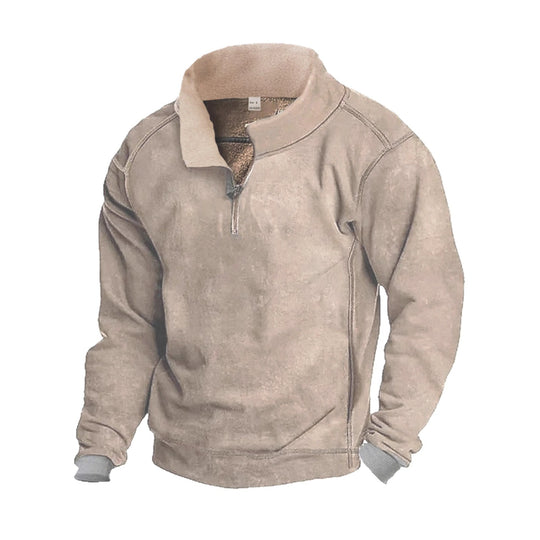 Herren Fleece Sweatshirt mit Stehkragen R&B