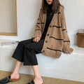 Damen Grobstrickjacke mit modischem Karo-Muster und praktischen Taschen R&B
