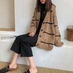Damen Grobstrickjacke mit modischem Karo-Muster und praktischen Taschen R&B