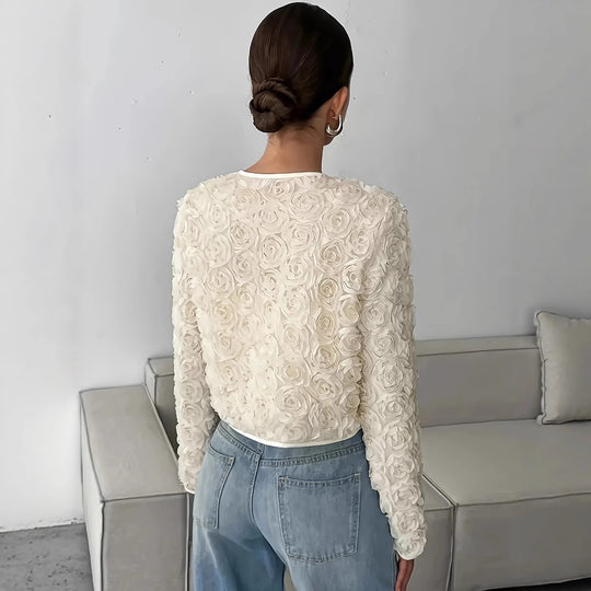 Damen Blütenapplikationen Jacke R&B