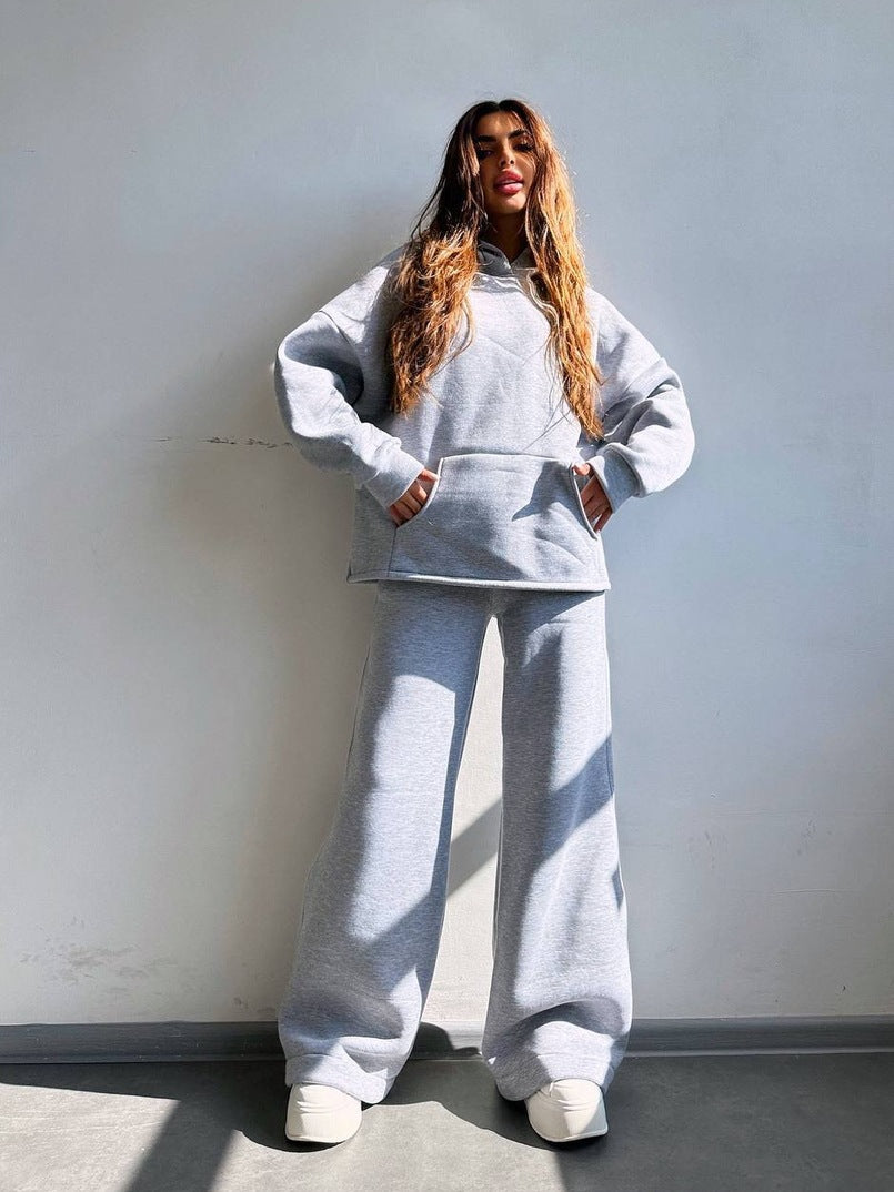 Damen Cooles Oversized Hoodie und weite Freizeithose R&B