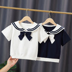 Mädchen Matrosen-T-Shirt mit Schleifendetail R&B