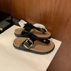 Damen Sandalen mit dekorativem Schnallenverschluss und komfortabler Fußbettgestaltung