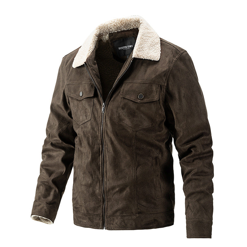 Herren Übergangsjacke mit Kunstfellkragen und praktischen Brusttaschen R&B