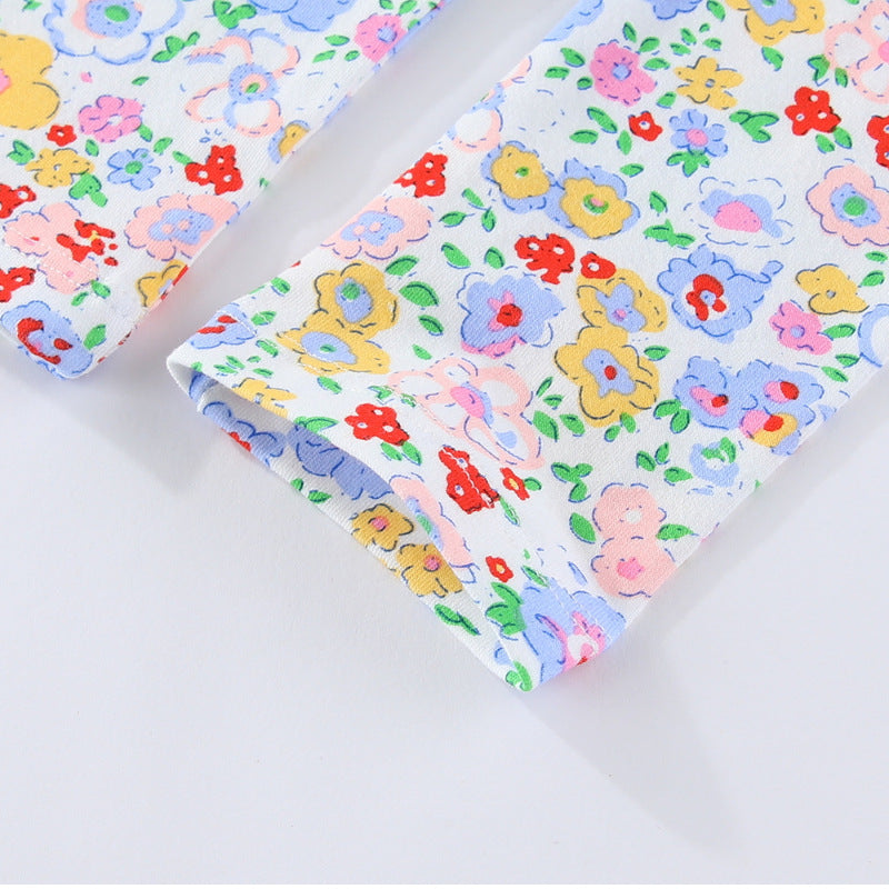 Mädchen Leggings mit buntem Blumendruck R&B