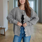 Damen Strickjacke mit verspieltem Knopf-Detail und schöner Struktur R&B