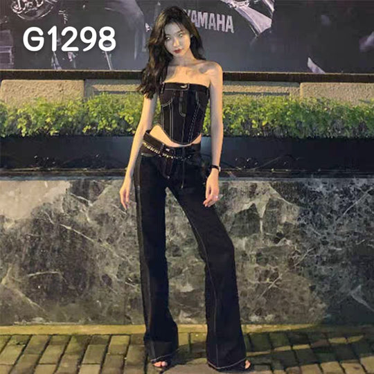 Damen Elegante Corsage-Bluse mit transparenten Ärmeln R&B