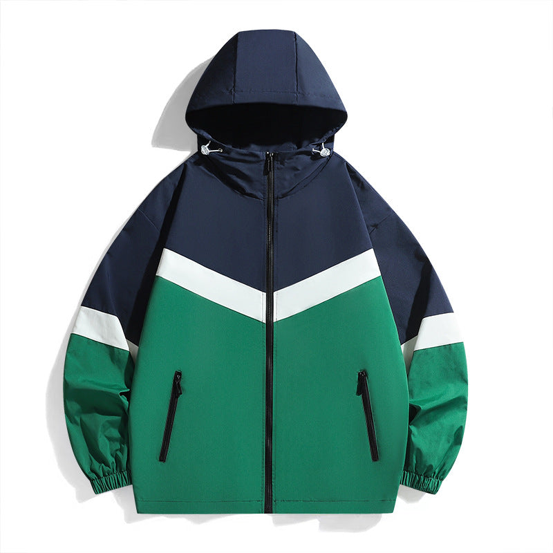 Herren leichte Übergangsjacke mit verstellbarem Kapuzensystem und atmungsaktiven Einsätzen R&B