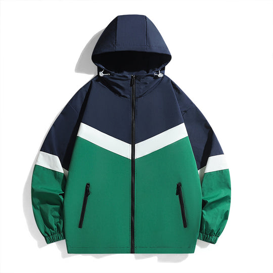 Herren leichte Übergangsjacke mit verstellbarem Kapuzensystem und atmungsaktiven Einsätzen R&B