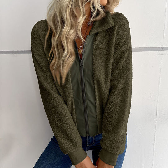 Damen kuschelige Fleecejacke R&B