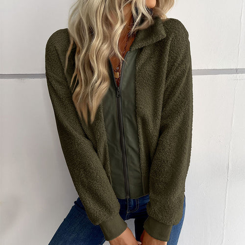Damen kuschelige Fleecejacke R&B