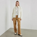 Damen gesteppte Oversized-Jacke mit hohem Kragen und elastischem Bund R&B