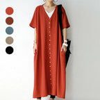 Frauen Langes Knopf-up Maxi Kleid