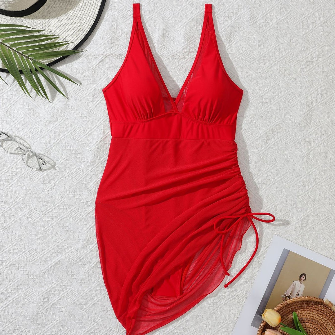 Damen Badeanzug mit verstellbarem Wickelrock R&B