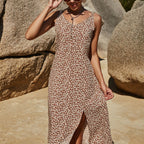 Damen Maxikleid mit floralem Muster und seitlichem Schlitz R&B