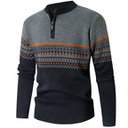 Herren Pullover mit modernem Reißverschluss und geometrischem Muster R&B