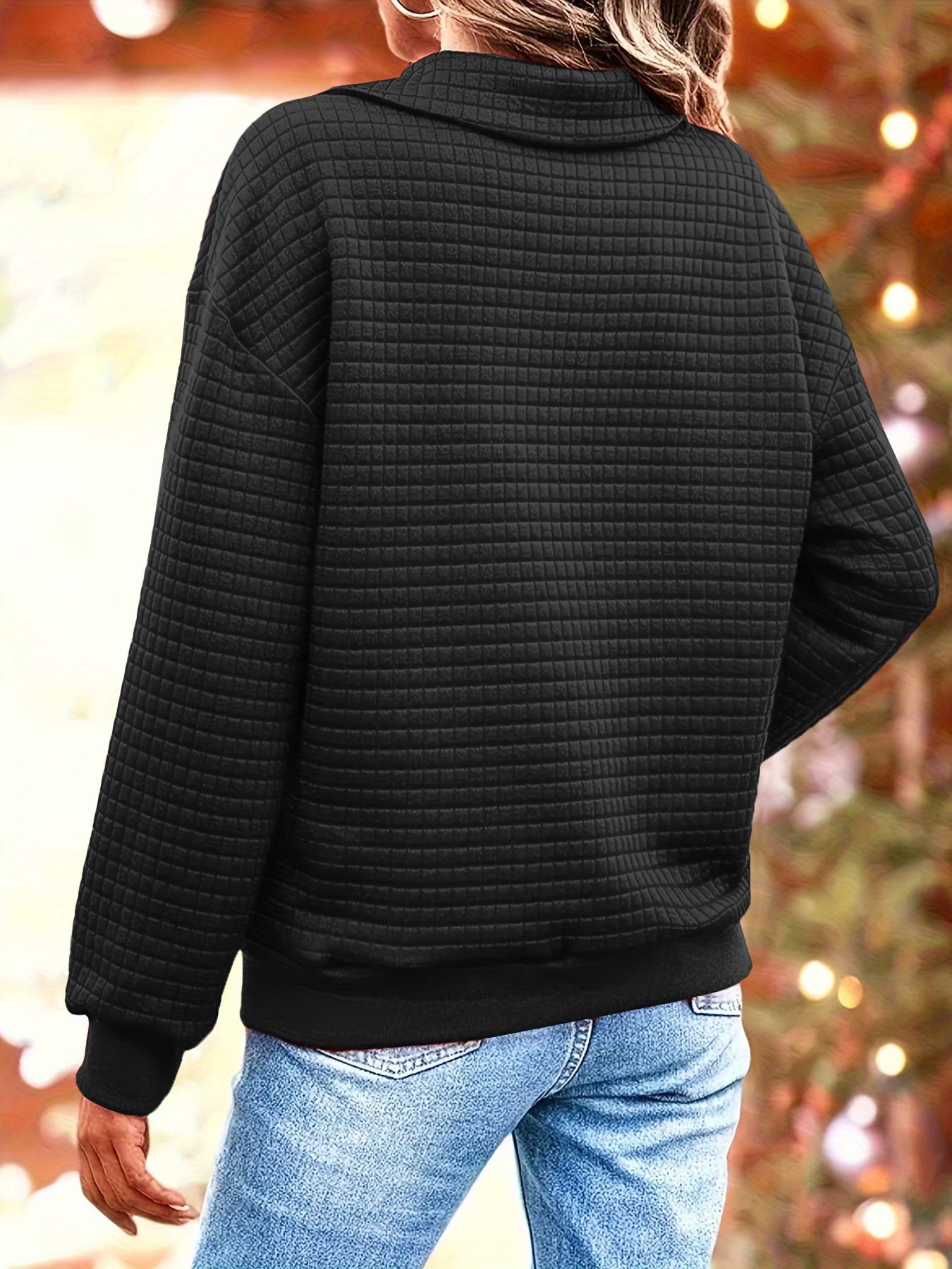 Damen lässiger Pullover mit strukturiertem Stoff R&B