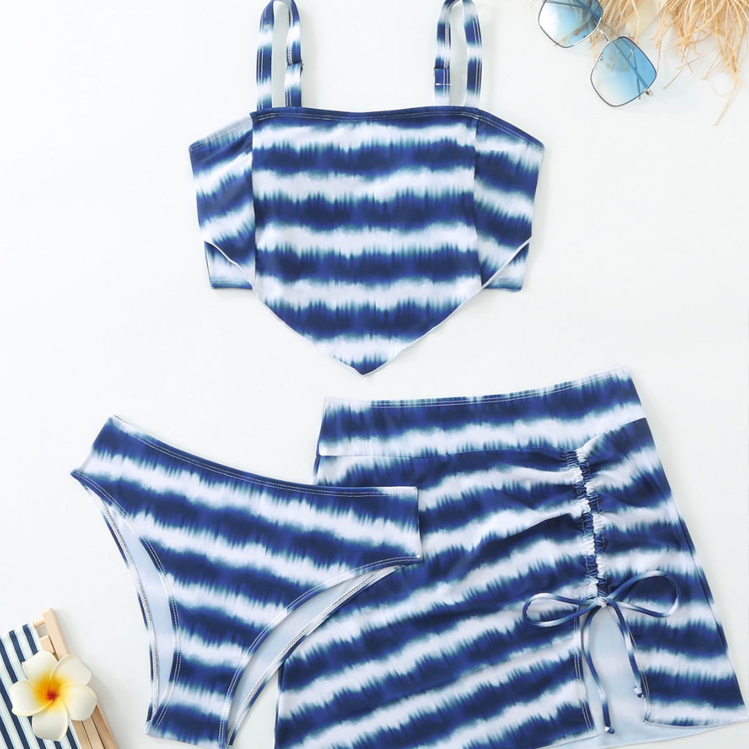Damen Triangel-Bikini-Set mit asymmetrischem Rock und klassischem Schnitt R&B