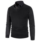 Herren Strickpullover mit V-Ausschnitt und kontrastierenden Ärmeln R&B