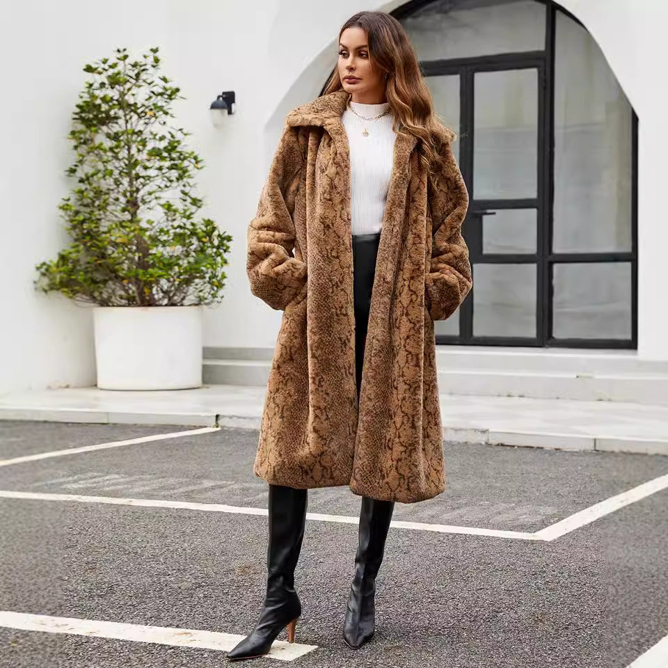 Damen Eleganter Kunstpelzmantel R&B