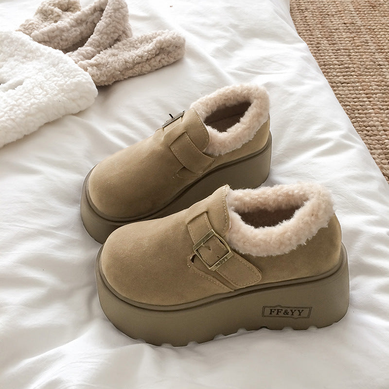 Damen Komfort Clogs mit warmem Kunstfell und modischem Riemen R&B