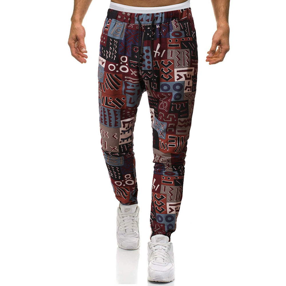 Herren Cargohose mit urbanem Print und elastischem Bund R&B