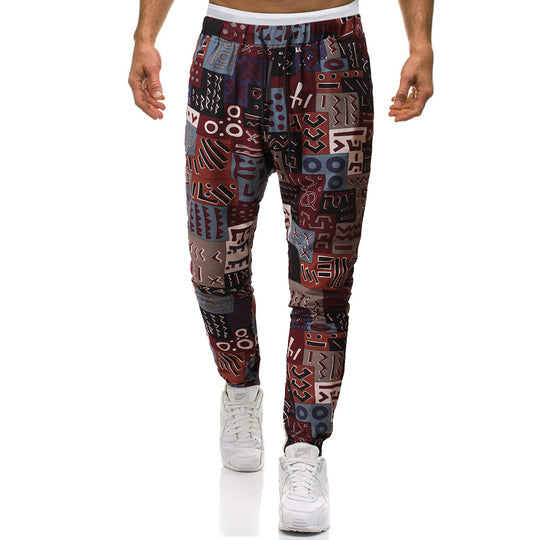Herren Cargohose mit urbanem Print und elastischem Bund R&B