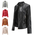 Damen Kunstlederjacke mit modischen Steppdetails